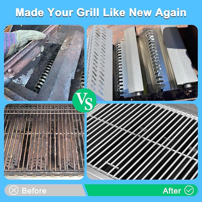 Grill Replacement Parts for Bull 57568 57569 BBQ Grill, 16517 Cooking Grate & 16521 16631 Flame Tamer 16670 16520 Heat Shield & 35717 16516 Grill Burner for Bull Brahma Grills