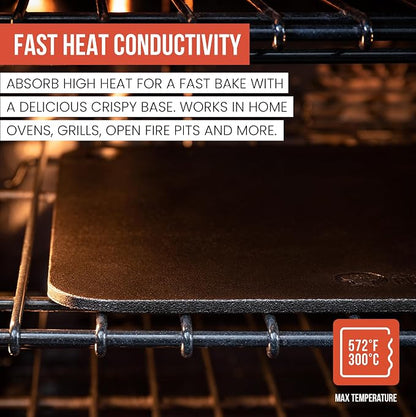 Chef Pomodoro Pizza Steel for Oven, 13x13 In, 1/4 Thick Baking Steel | Pre-seasoned Steel Baking Stone for Pizza, Bread & Pastries; Durable, Grill-safe, Easy-clean With Finger Hole Handle