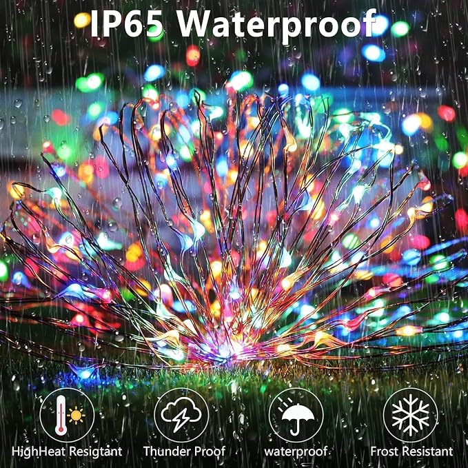 SyouHome 800 LED 264ft Solar String Lights Outdoor, 4 Pack, Multicolor | 8 Lighting Modes, Auto On/Off, Waterproof Solar Fairy Lights, Twinkle Lights for Garden Tree Wedding Party Christmas