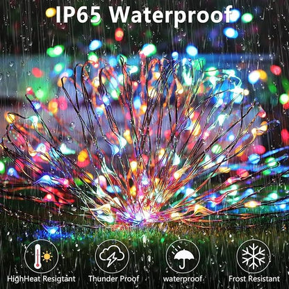 SyouHome 800 LED 264ft Solar String Lights Outdoor, 4 Pack, Multicolor | 8 Lighting Modes, Auto On/Off, Waterproof Solar Fairy Lights, Twinkle Lights for Garden Tree Wedding Party Christmas