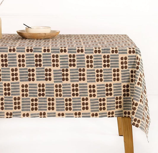 100% Cotton Hand Block Printed, Tablecloth for Kitchen, Dining, Table Cover for Parties, Chritmas, Weddings, Barbecues and Summer picnics Table Cloth