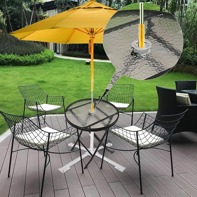 SUQ I OME Parasol Umbrella Hole Ring Plug and Cap Set, for Parasol Umbrella Table Hole Cover Insert