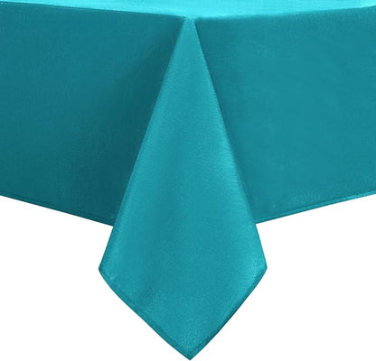 DWCN Rectangle Tablecloth - 54 x 80 Inch - Waterproof Stain and Wrinkle Resistant Washable Table Cloth, Decorative Fabric Table Cover for Kitchen Dining Room Party and Outdoor Use, Turquoise