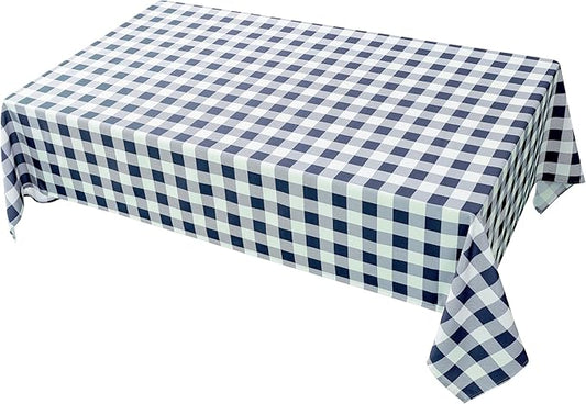 Classic Gingham Buffalo Tablecloth Fabric - Oblong 58x144 Inch Water Proof Checkered Table Cloth for Indoor Outdoor - Table Cover for Birthday, Picnics, BBQs, and Parties
