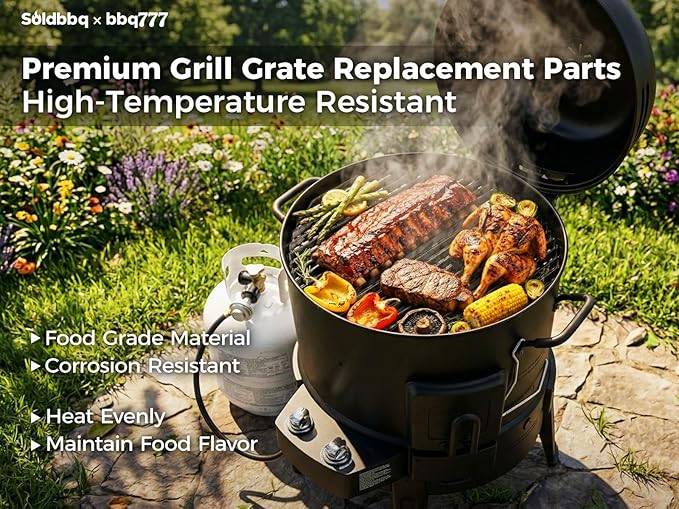 15 1/4" Porcelain Steel Cooking Grate Replacement Parts for Charbroil The Big Easy TRU-Infrared Smoker Roaster & Grill Model 14101550 14101550-A1/ A2 / A3 / A4, 29104315