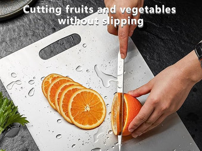 Titanium Cutting Board, Pure Titanium Cutting Boards for Kitchen, Cutting Boards Non Toxic, Double-Sided Food-Grade, Easy to Clean, Dishwasher Safe, for Meats, Fruits and Vegetables