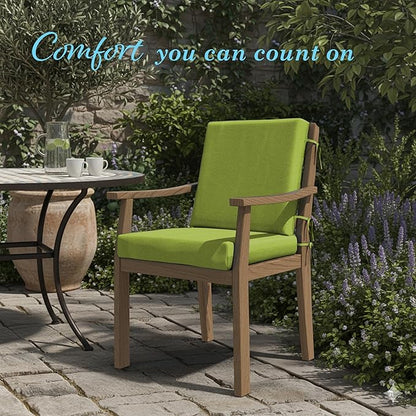 California Umbrella Outdoor Dining Chair, Patio Seat Cushion, 20 x 40 Inch, Premium Outdoor Memory Foam, Fade Resistant Sunbrella Fabric, Fabric Ties,Macaw