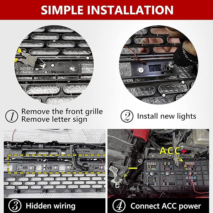 Grille Light Strip for Ford Bronco 2021 2022, Bronco Accessories, Hood Grille LED Dynamic Lights (Zebra Crossing Style)