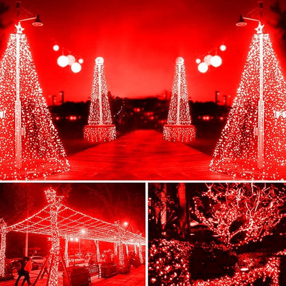 105ft 300 LED Christmas String Lights, End to End Plug 8 Modes | Christmas Lights UL Certified - Outdoor Indoor Fairy Light Christma s Tree, Patio, Garden, Party, Wedding, Holiday (Red)