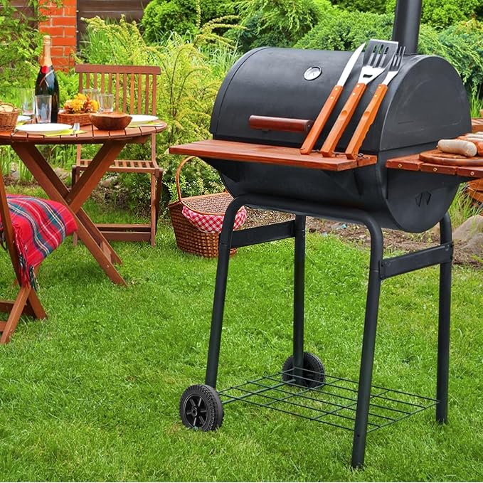 2 Pack Grill Wheels Replacement Parts, BBQ Grill Wheel, Barbecue Grills, Wear-resistant Heat-resistant Grill Caster, Portable BBQ Stand Wheel For Multi-Functional Barbecue Grills (Black)