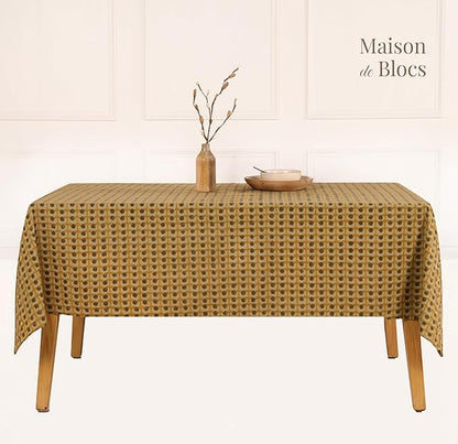 100% Cotton Hand Block Printed, Tablecloth for Kitchen, Dining, Table Cover for Parties, Chritmas, Weddings, Barbecues and Summer picnics Table Cloth