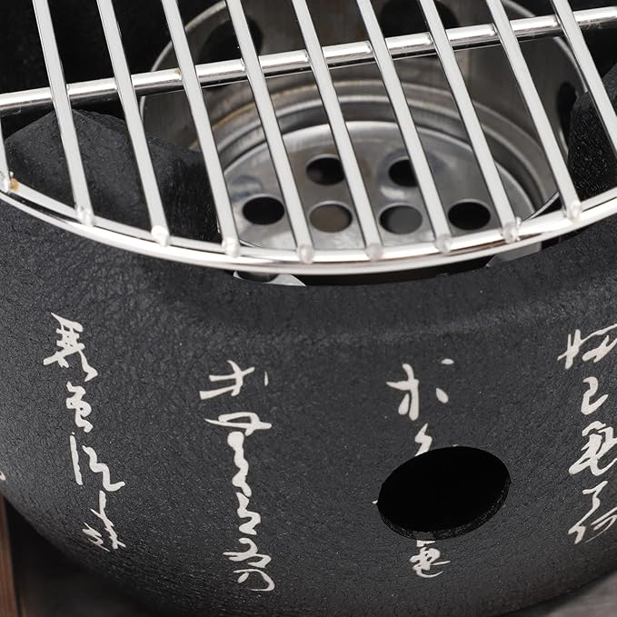 Mini Portable Japanese BBQ Grill, High-Efficiency Charcoal Stove for Even Heat Grilling, Multi-Purpose Outdoor Family Camping Tool Large