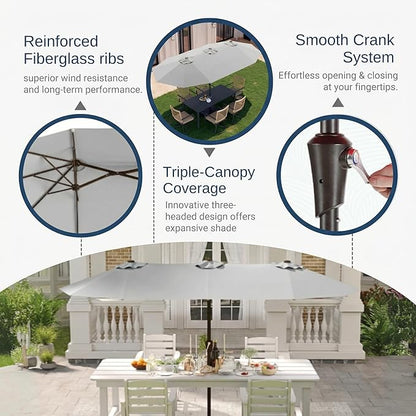 15FT Large Patio Umbrella with Base Included