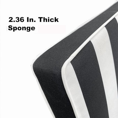 Only choice Outdoor Lounge Chair Cushion Patio Chaise Lounge Replacement Cushions Funiture Seat Cushions Chair Pads (Black+White Stripes-1 pc)