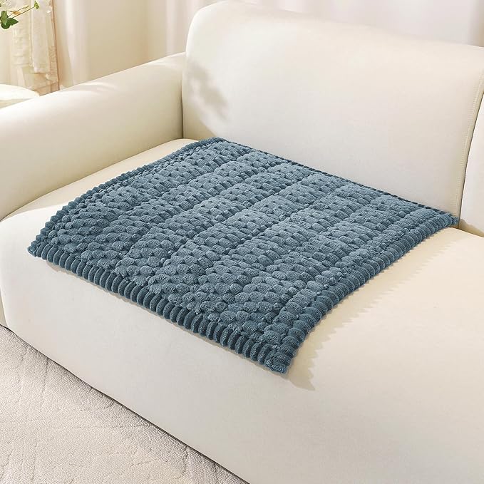 OstepDecor Couch Cover for Dogs, Washable Non Slip Sofa Cover for Pets | Soft Couch Covers for Sofa, Loveseat and Sectional, Furniture Protector Against Pet Hair & Dirt (27.6" x 27.6", Blue)