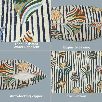 LVTXIII Outdoor Pillow Covers 20x20 Inch, 2 Pack Large Square Throw Pillow Cases, Fade-Resistant Cushion Covers for Patio Furniture Sofa, Garden Porch, Cabana Shells