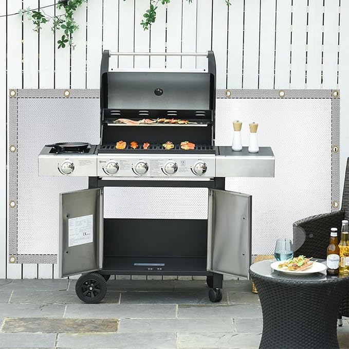 Heat Shield Behind Grill Silver Fireproof Cover and Screen Protect Deck Railing from Grill Heat Shield for Wood Stove, 3’x2’ Wall Protector for Fridge Waterproof BBQ Mat UV Resistant Privacy Screen
