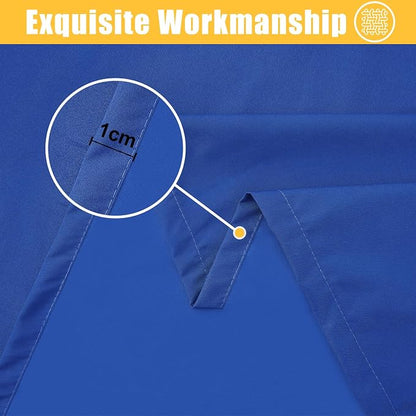 Rectangle Table Cloth, Waterproof Elastic Fitted Tablecloth for 8 Foot Folding Tables, Washable Polyester Tablecloths for Picnic, Camping, Outdoor (Blue, 30"x96")