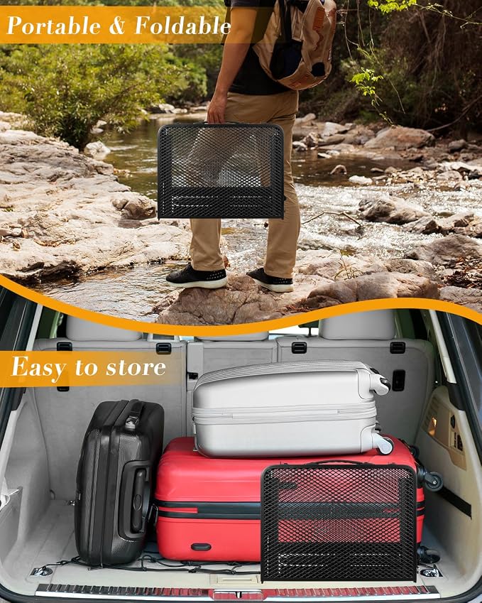 Honagu Folding Grill Table, Height Adjustable Metal Picnic Outdoor Table, Portable Camping Table for Outdoor Camping, Patio, Dining, BBQ, Party, Travel Cooking,Small 23.6"×15.7"Lightweight, Waterproof