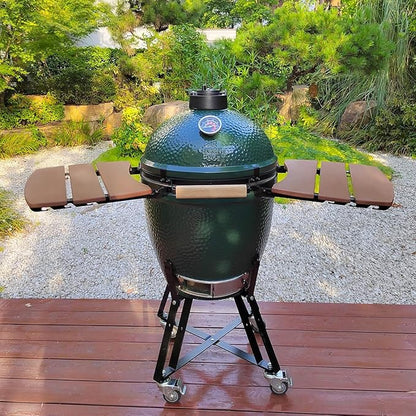 Side Shelves for XLarge Big Green Egg Charcoal Grill Table for XL BGE,New Upgrade Table for Big Size Green Egg Charcoal Grill Accessories