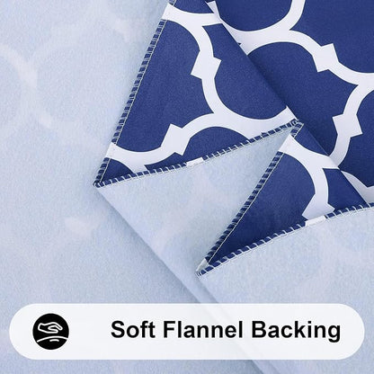 Smiry 2 Pack Rectangle Tablecloth, Wipeable Spillproof Vinyl Tablecloths with Flannel Backing for Rectangle Tables, Waterproof Plastic Tablecloth for Dining, Camping, and Indoor (52"x70", Navy)