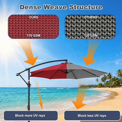 BPS Patio Umbrella Replacement Canopy for 10 ft 8 Ribs Table Umbrella, Outdoor Umbrella Replacement for Market Parasol, Canopy Only