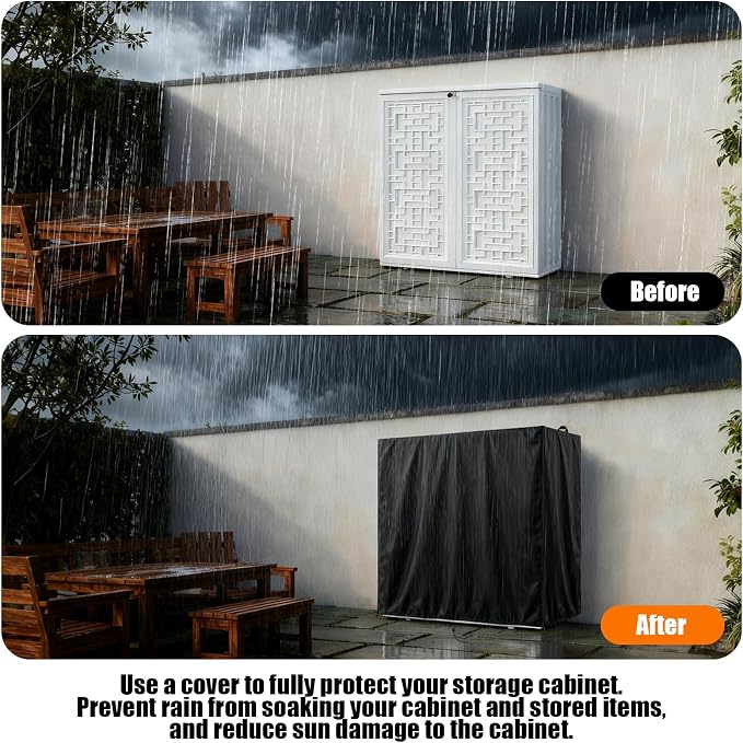 Kasla Outdoor Storage Cabinet Cover, 30"L×18"W×58"H | Heavy-Duty and Waterproof, Fits Storage Shelf, Storage Shed, Deck Box for Kitchen Patio Garden Organization and Storage