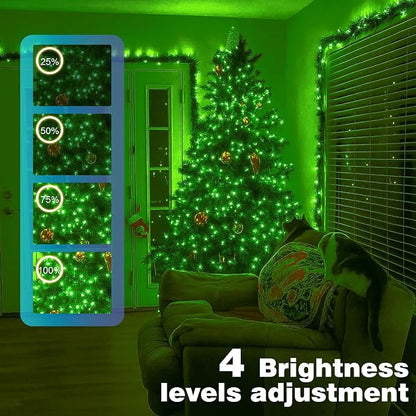 500LED Outdoor Christmas Lights, 164FT String Lights (Green) | IP44 Waterproof,8 Modes,Remote control 3 Timers & Memory Function, Ideal Indoor & Outdoor Christmas Tree Holiday Decorations