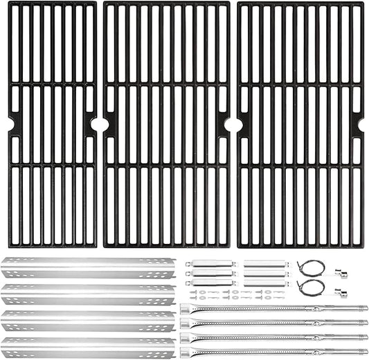 Hisencn Replacement Parts for Charbroil Performance 4 Burner Grill, 463347017, 463335517, 463347418, 463342119, 463376017, 463342118, G470-5200-W1 Burner, G470-0004-W1A Heat Plates and Cooking Grates