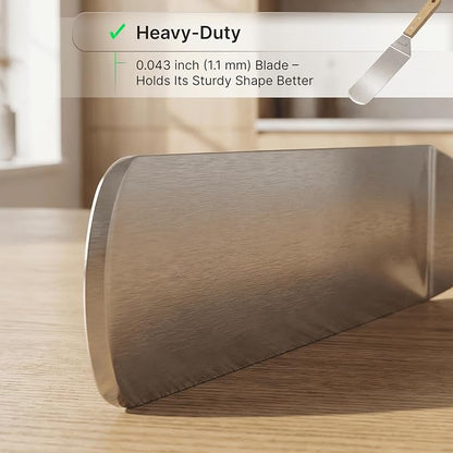 Stainless Steel Spatula with Wooden Handle, Food Spatula with S-Hook