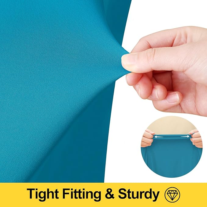 Smiry 2 Pack Spandex Elastic Fitted Table Cloth Skirt for 6FT Table | Stretch Washable Table Cloth, Banquet Table Cover for Wedding, Party, Indoor & Trade Shows, (Turquoise, 72Lx30Wx30H)