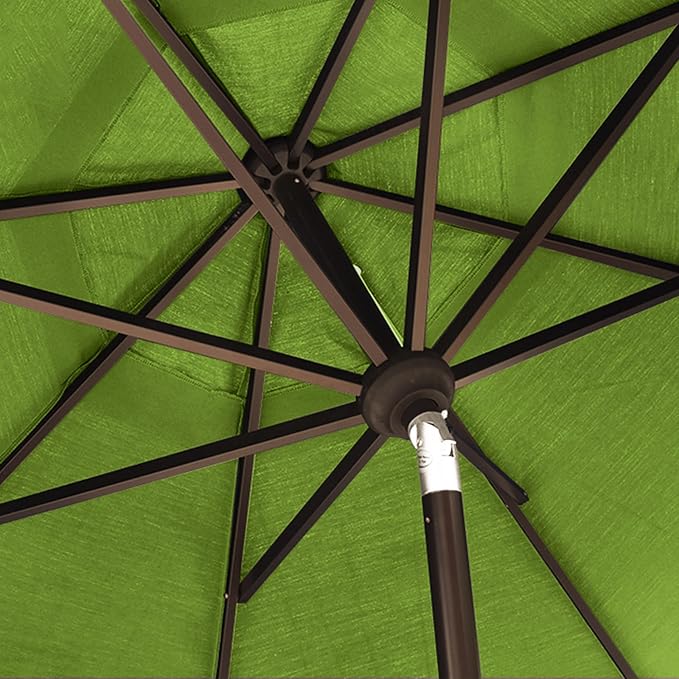 EliteShade USA 10-Year-Non-Fading 10Ft Market Patio Umbrella, UPF 50+ UV Protection Performance Sun Umbrella, Heavy Duty Commercial Grade Outdoor Table Umbrella with Crank & Tilt, Windproof Vented Top for Garden, Pool, Deck and Outdoor Playsets, Ginkgo