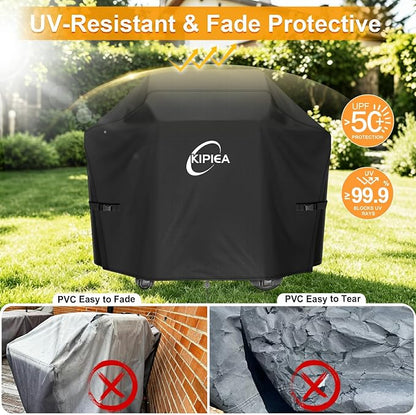 600D Heavy Duty Gas Grill Cover for Weber Genesis 400 & LX Series Grills, 64-Inch Waterproof BBQ Cover with Windproof Buckles, UV Resistant, No Tear – Not Compatible with 2022+ Genesis 400