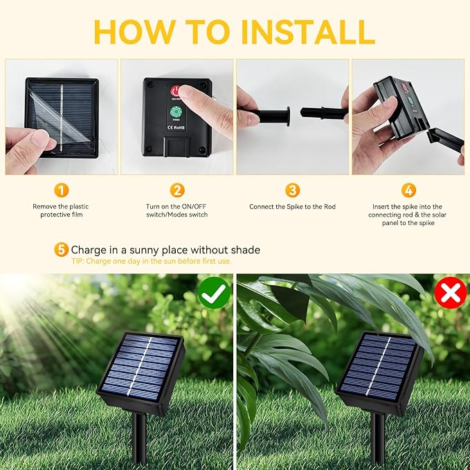 Solar String Lights Outdoor Waterproof 2 Pack Total 66ft 200LED Multicolor | 8 Modes Twinkle Lights Solar Fairy Lights for Patio, Garden Yard Party Wedding Tree Christmas Halloween Decoration