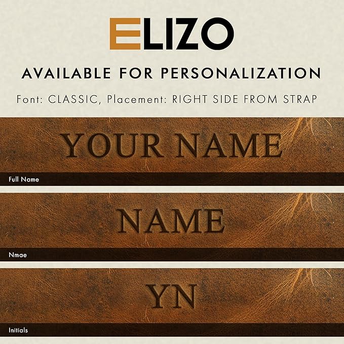 ELIZO Personalized Premium Full Grain Leather Chef Knife Roll, 17L x 14W inches Knife Storage Travel Case, Professional Customizable Chef Knife Case - Holds 4 Chef Knives