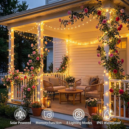 SyouHome Solar String Lights Outdoor, 6 Pack 600 LED Solar Christmas Lights | 236FT, 8 Modes, Auto ON/OFF, Memory Function, Warm White Waterproof Outdoor Light for Garden, Patio, Xmas, Balcony, Wedding