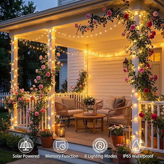 SyouHome Solar String Lights Outdoor, 6 Pack 600 LED Solar Christmas Lights | 236FT, 8 Modes, Auto ON/OFF, Memory Function, Warm White Waterproof Outdoor Light for Garden, Patio, Xmas, Balcony, Wedding