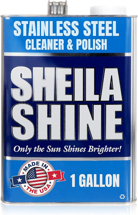 Sheila Shine 1 Gallon Stainless Steel Cleaner and Polish - Cleans, Polishes & Protects Kitchen Appliances, Refrigerators, Sinks, Ovens & Grills - Cleaner for Stainless Steel Appliances