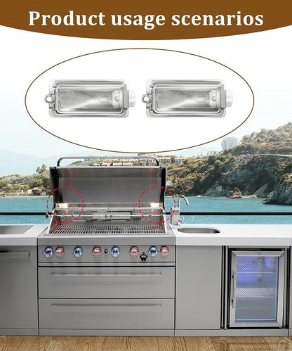 2Pcs 8A37000038 Halogen Grill Light | Fits for Mont Alpi Outdoor Island Grills (MAi805 MAi400 & MA-957) and Built-in Grills (MABi805 & MABi400)
