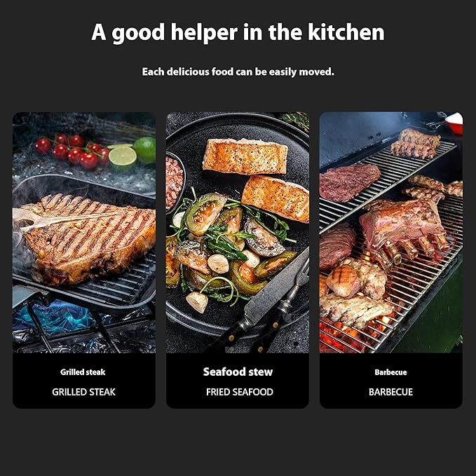 Professional Stainless Steel BBQ Spatula, 15.35 x 7.72 x 7.36 Inch, Detachable Grill Turner with Long Handle, Duty for Outdoor Grilling，food transfer spatula, detachable, easy to clean