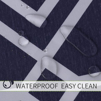 LUSHVIDA Moroccan Outdoor Tablecloth with Umbrella Hole and Zipper, 60 x 84 Inch Navy, Rectangle Waterproof Wrinkle Free Table Cloth Decorative Fabric Washable Table Cover for Patio, Party, Picnic