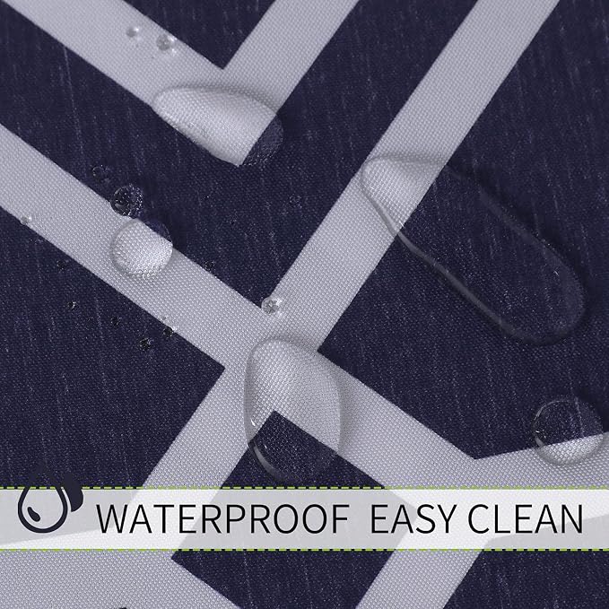 LUSHVIDA Moroccan Outdoor Round Tablecloth with Umbrella Hole and Zipper, 60 Inch Navy, Waterproof Wrinkle Free Table Cloth Decorative Fabric Washable Table Cover for Patio, Party, Picnic