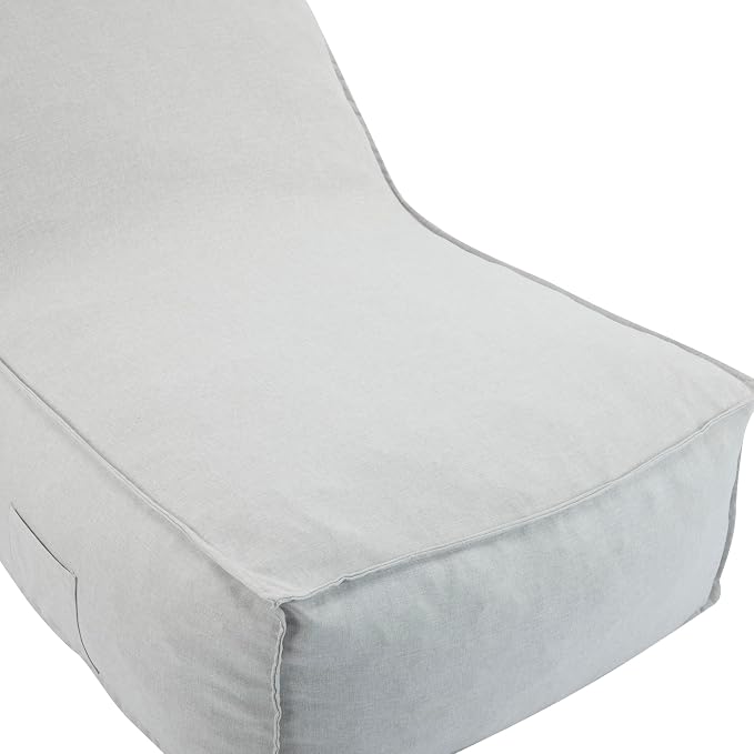 Merax Outdoor Bean Bag Chairs Set of 2, 48" Lounger Chair for Adults Bean Bag Couch Sofa with Foam Filled for Patio Pool Balcony Desk, Water-Repellence Fabric Outside Beanbag Chair, Light-Grey