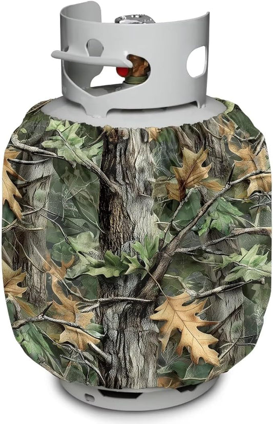 Camo Propane Tank Cover 20lb Heavy Duty Gas Cover Fits Standard 20 lb Tank Cylinder Easily Slips onto Your Propane Tank Outdoor Grill Accessories Hunting Pattern