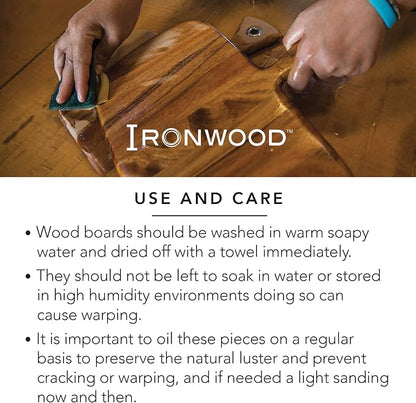 Ironwood Gourmet Double-Sided Countertop Lyon Pastry/Cutting Board With Gravy Groove, Acacia Wood 17.25 x 24 x 1.25 inches | Extra Large Wood Cutting Board With Juice Groove | Countertop Lip Keeps The Board In Place | Easily Knead Dough & Carve Meat