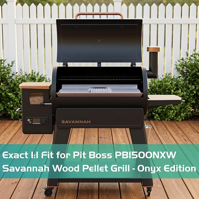 Flame Broiler Kit for Pit Boss Savannah 1500 Wood Pellet Grill Onyx Edition Replacement Parts Pitboss PB1500NX Diffuser Heat Deflector Plate Smoker BBQ Accessories