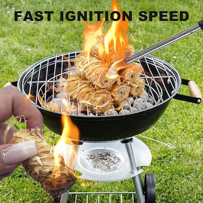 150 Pcs Fire Starter - Natural Fire Starters for Fireplace, Pellet Stove, BBQ, Pizza Oven, Fire Pit &Chimney, Fire Starters for Grill, Charcoal Starter