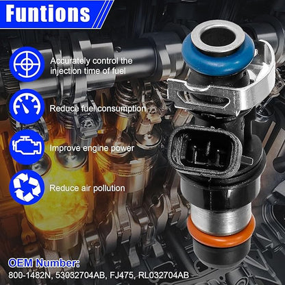 Set of 8 Fuel Injectors FJ315 OEM Replacement 25317628 17113698 for Chevy Silverado Tahoe Suburban GMC Sierra Yukon 4.8L 5.3L 6.0L V8 2001-2006