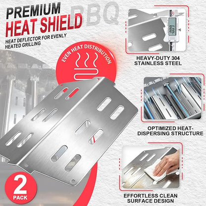 Genesis 300 310 Series Grill Parts Kit for Weber Genesis E310 E330 S310 E320 S330 EP310 S310 S320 EP330 Parts, SUS 304 Stainless Steel Flavorizer Bars Heat Deflector Burner Tube Kit, 7620 7622 62752