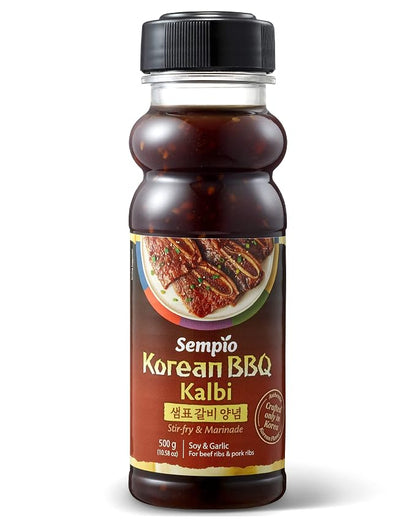 Sempio Korean BBQ Kalbi Soy & Garlic Marinade, 17.63oz / 500g | Sweet & Savory Authentic Korean BBQ Sauce with Soy Sauce & Garlic, Perfect for Stir-Fry and Grilled Meats, Zero Trans Fat